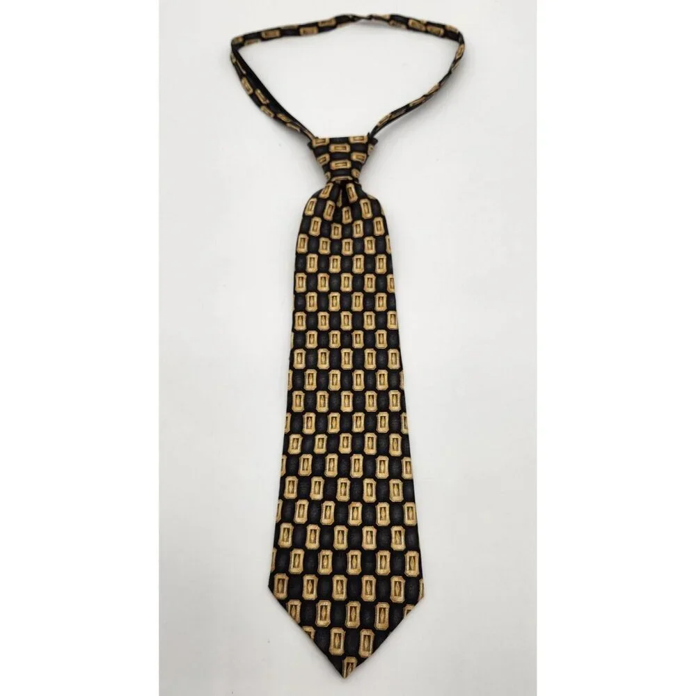 Jacob Roberts Nordstrom Zipper Tie Pre-Tied Necktie Adjustable‎ Geometric EUC